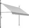 A light gray awning is extended from a black support pole against a white background. Náhled obrázku produktu