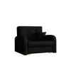A black sofa bed is shown against a white background. Náhled obrázku produktu