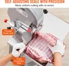 A person wearing gloves is using a meat slicer to cut a rack of ribs. Produktbild-Vorschau