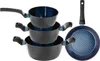 A set of cookware and a frying pan are arranged on a white background. Anteprima dell’immagine prodotto
