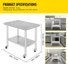 SucceBuy Pracovní stůl z nerezové oceli 35 x 24 x 33 palců Náhled obrázku produktu 7