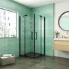 100x80cm eckdusche H.195cm Duschkabine Schwarz Eckeinstieg Produktbild-Vorschau 1