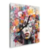 DEQOART Glasuhr 30x30 cm Zahlen 'Blühende Muse' Wanduhr Produktbild-Vorschau 2