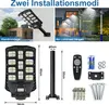 XINZI Lampadaire solaire LED 400W 8000-8500K - Avec Voir les images du produit 2