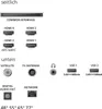 Diagram showing the ports and connections on the side and bottom of a television. Voir les images du produit