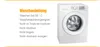 A washing machine with laundry care instructions. Produktbild-Vorschau