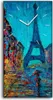 Küchenuhr Bürouhr Leinwand Uhr Quarz 30x60 Paris Eiffel Produktbild-Vorschau 1