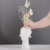 Vase Keramik weiß, Gesicht Kopf Deko Blumenvase Tischvase Produktbild-Vorschau 4