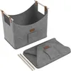 TRMLBE Koš z plsti 2 kusy Koš na palivové dřevo Koš na Náhled obrázku produktu 1