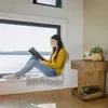 Relaxdays Beistelltisch mit Rollen ROLLI Bambus, Schublade, Produktbild-Vorschau 2