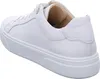 A white leather sneaker is shown from a side-angle. Produktbild-Vorschau