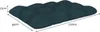 A dark green tufted floor cushion with dimensions indicated. Voir les images du produit