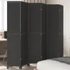vidaXL 6dílný skládací paraván z černého masivního dřeva Náhled obrázku produktu 2