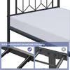 Close-up of a bed frame with a mattress, highlighting a feature that prevents the mattress from sliding. Produktbild-Vorschau