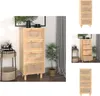 vidaXL Sideboard Braun 40x30x90 cm Massivholz Kiefer und Produktbild-Vorschau 1