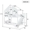 Flieks Etagenbett 90x200cm mit Rutsche, Kinderbett Hausbett Produktbild-Vorschau 7