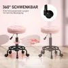 HOMCOM-Rollhocker-Polyester, Metall-Ø50 x 50-66H cm-Rosa Produktbild-Vorschau 6