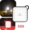 Collage of a person using a flashlight in the dark, a close-up of the product, and the product emitting red light. Produktbild-Vorschau