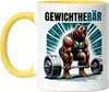Gewichthebär Bären Tasse Gelb - Fitness Wortwitz Geschenk Produktbild-Vorschau 1