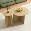 Merax table basse set de 2, plateau de table rond , 76x50 Voir les images du produit 2