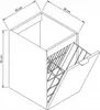 A technical drawing of a bathroom cabinet with dimensions indicated. Produktbild-Vorschau