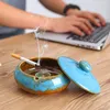 Aschenbecher mit Deckel für Draußen, Keramik und Winddichte Produktbild-Vorschau 2