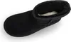A top-down view of a single black UGG boot. Voir les images du produit
