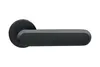 A black door handle set on a white background. Produktbild-Vorschau