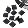 A collection of black rubber bumpers, possibly for an air fryer, arranged on a white background. Produktbild-Vorschau