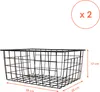 A black wire basket with dimensions shown, and a 'x2' indicator. Voir les images du produit