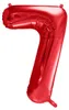 Palloncino in foil Numero 7 rosso, 86 cm Anteprima dell’immagine prodotto 1