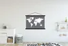 MuchoWow® Textilposter Weltkarte - Weiß - Grau 120x80 cm Produktbild-Vorschau 2