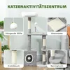 PawHut Škrabadlo 107 cm Mačací veža s jaskyňou, plyšové Náhľad obrázku produktu 4
