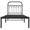 vidaXL Rama łóżka z zagłówkiem metalowa czarna 75x190 cm Podgląd zdjęcia produktu 3