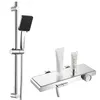 AURALUM Schwarzes Badewannenarmaturen-Set, Duschstange mit Produktbild-Vorschau 1