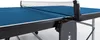 A close-up view of a blue table tennis table with a net. Produktbild-Vorschau
