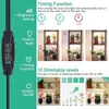 Collage of images showing a plant grow light and its features, including timing functions, dimmable levels, and different plant growth stages. Náhľad obrázku produktu