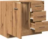 A wooden cabinet with drawers and a door, shown from a slightly angled front view. Produktbild-Vorschau