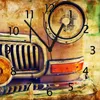 Wallario Design Wanduhr Antiker Oldtimer in Sepiafarben - Produktbild-Vorschau 1