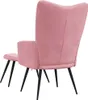 vidaXL Relaxačné kreslo s taburetkou Pink Velvet Náhľad obrázku produktu 5
