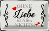 vianmo Blechschild 12x18 cm ohne Liebe ist Alles nichts Produktbild-Vorschau 1