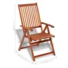 A wooden folding chair with dimensions indicated. Podgląd zdjęcia produktu