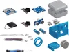 A collection of electronic components and accessories for building a robot. Produktbild-Vorschau