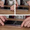 A collage of three images showing the process of applying a screen protector to a smartphone. Podgląd zdjęcia produktu