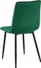 A green velvet chair with black legs is shown from the back against a white background. Anteprima dell’immagine prodotto