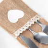 40 Stück Jute Bestecktaschen Spitze Besteck Sackleinen Produktbild-Vorschau 5