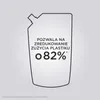 A graphic illustration of a refill pouch with text indicating plastic reduction. Produktbild-Vorschau