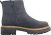 A side view of a gray ankle boot with a thick sole. Produktbild-Vorschau