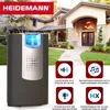A doorbell unit is shown in front of a house, with feature callouts. Anteprima dell’immagine prodotto