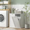 HOMCOM Skriňa na bielizeň, kúpeľňová skriňa s 2 košmi na Náhľad obrázku produktu 2